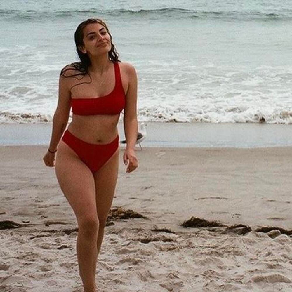 Beach Riot Red One-Shoulder Ribbed Bikini Set - Picture 4 of 8